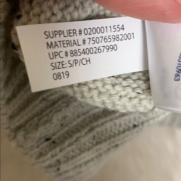 Chaps | Shawl Collar Cable Knit Cream Sweater - Picture 8 of 9